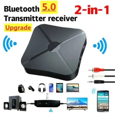 Adattatore Bluetooth Trasmettitore E Ricevitore 2 In 1: Audio Wireless Per TV, Stereo, Auto Con Jack Aux