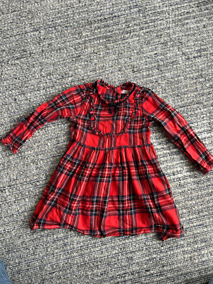 Next Baby Tartan Check Christmas Dress Long Sleeve 3-4 years