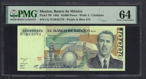 Mexico 10000 Pesos 1982 P78f Uncirculated Grade 64