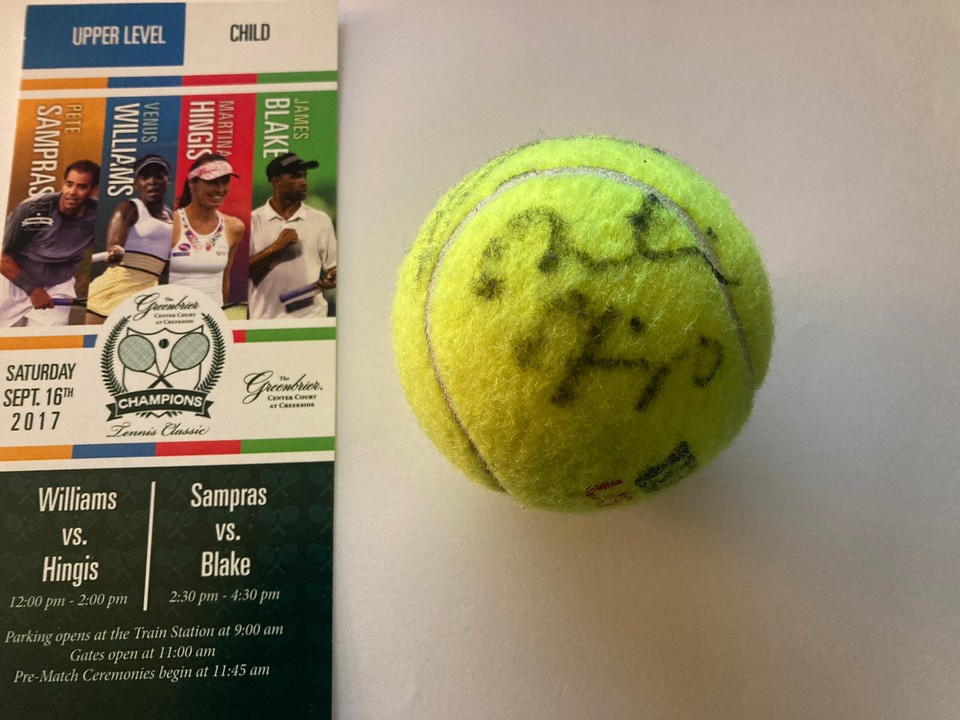 VENUS WILLIAMS PETE SAMPRAS MARTINA HINGIS AUTOGRAPHED MATCH USED TENNIS BALL eBay