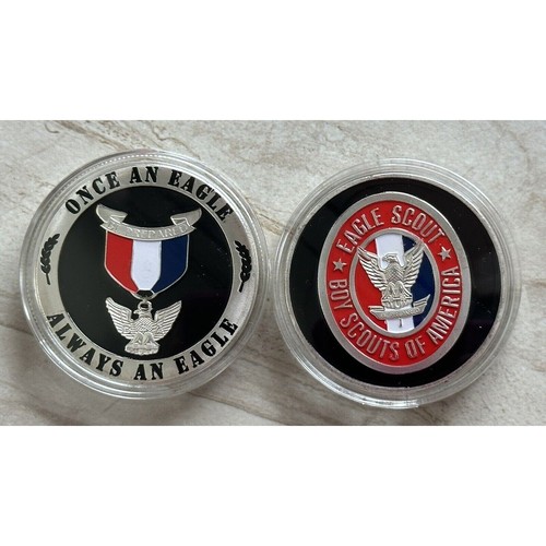 EAGLE SCOUT Challenge Coin with velvet presentation case - Picture 4 of 4