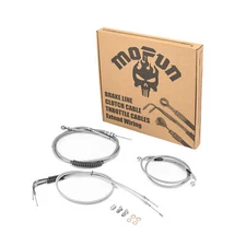 MOFUN 14"-16" Handlebar Brake Clutch Throttle Cable For Harley FXD FXDC Non-ABS