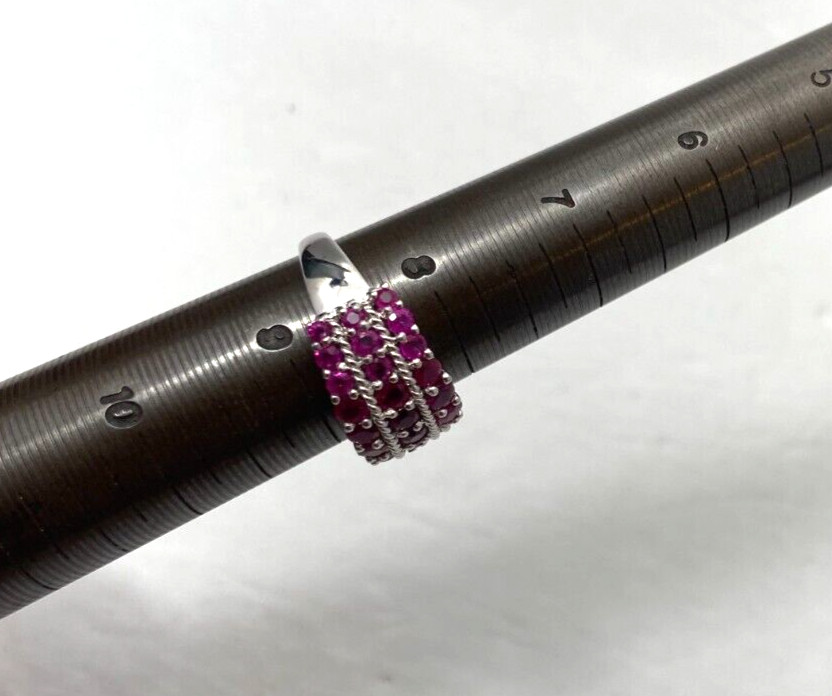 Ladies Solid White Gold 14Kt Ring | Ruby Stone | … - image 14