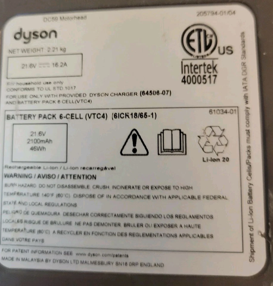 Dyson Digital Slim DC59 MAX Wireless Vacuum Cleaner  Needs Battery **SHIPS FREE* - Image 3 of 4