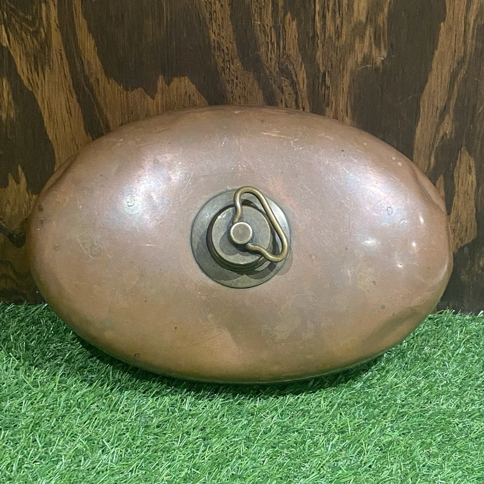 Antique European Copper Bed Warmer Foot, Carriage, Décor, Country Farm House - Image 2 of 4