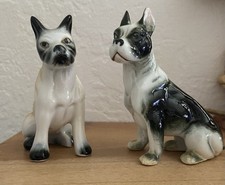 Porzellan Figuren Hunde Boxer 2x Vitrinenstücke