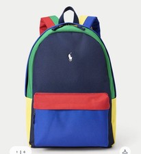 Polo by Ralph Lauren Navy, Blue, Red Green Colorblock Men's Backpack