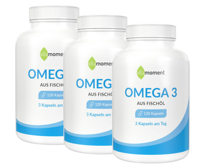 Omega-3 Fischöl 3x120 Kapseln   hochdosiert EPA DHA für Herz, Gehirn & Sehkraft