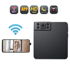 WiFi Mini Camera 180° Rotatable Wireless Camcorder IR Night Vision DVR HD 1080P