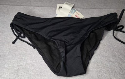 ROXY Black Bikini Bottoms Sz S  Strappy Side Tie Swim Bottoms  NWT 