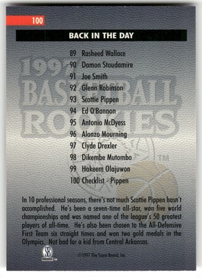 Scottie Pippen 1997 Score Board Rookies #100 Central Arkansas