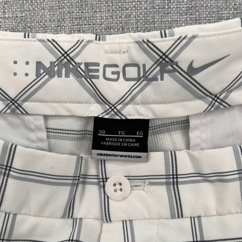 Nike Golf Core karierte Shorts Herren 38 weiß grau Windowpane Preppy Ivy Prep - Bild 4 von 10