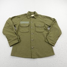 Vintage US Army Shirt Mens Small Olive Green OG 108 Cold Weather Field Wool 70s