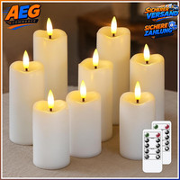 Led-Kerzen Flammenlos Flackernd 5,3-17Cm Weiß Batteriebetrieben 8 StüCk