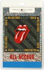 Rolling Stones 1999 No Security Concert Tour All Access Laminated Backstage Pass