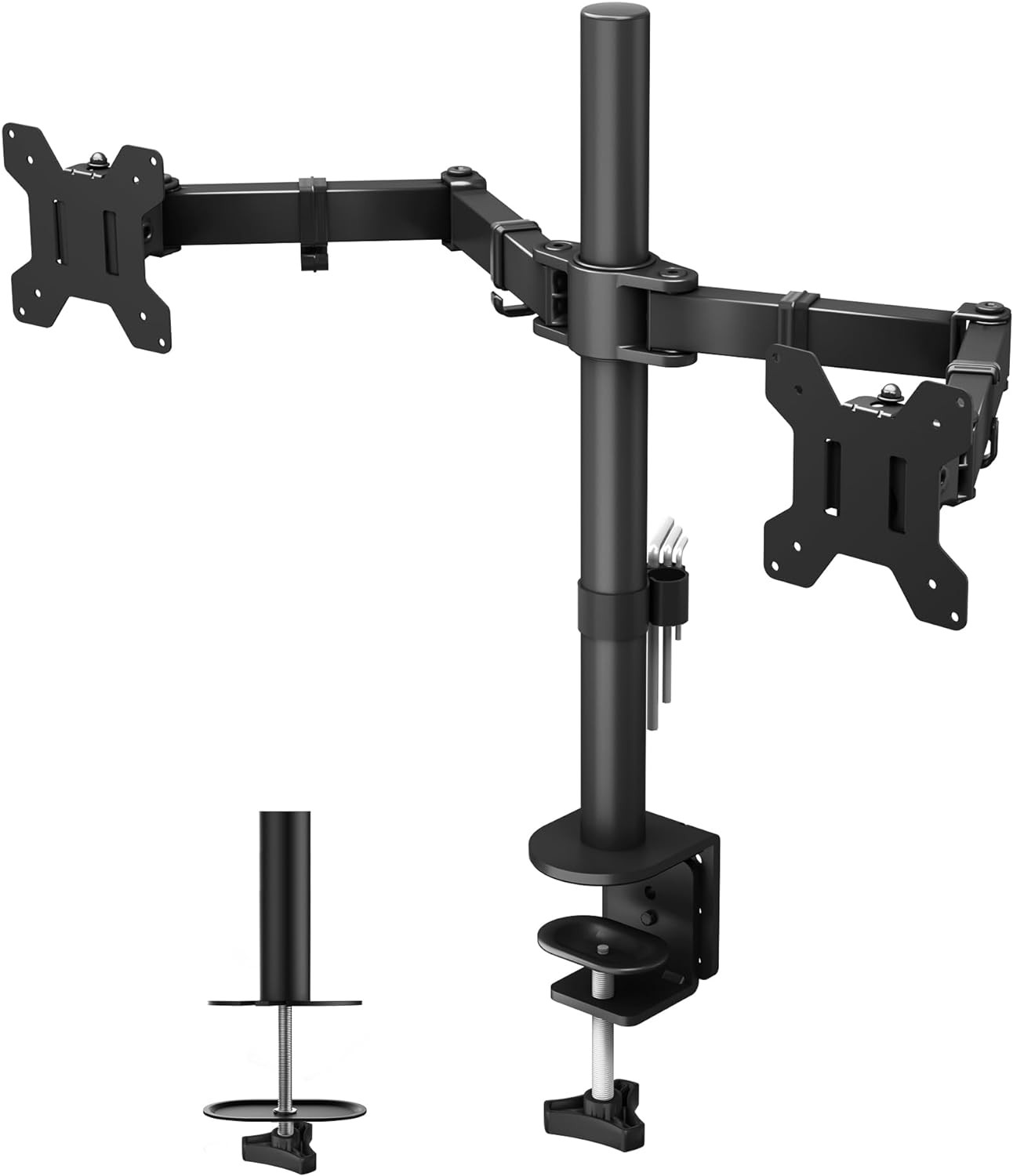 Supporto Doppio Monitor per Schermo LED LCD Da 13 a 27 Pollici, Ergonomica Incli