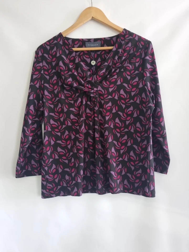 VIYELLA Purple, Pink And Black Blouse Top Size XL 16/18 - Image 2 of 4
