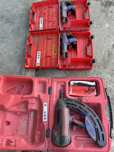 Hilti DX 35 Powder-Actuated Fastening Tool Lot w/ Red & Blue Hard Cases