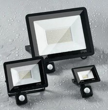 LED Floodlight With PIR Motion Sensor Outdoor Garden Security Lights Waterproof