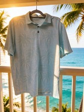 Tommy Bahama IslandZone M/M Santiago Paradise Performance Polo Shirt Aqua Blue