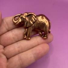 Gold Tone Elephant Metal Pin Brooch - Elephant Design