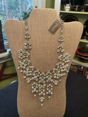 NATASHA NWT Statement Piece Rhinestone Crystal Adjustable Bib Necklace
