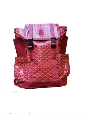Goyard Goyardline red geometric backpack with flaps