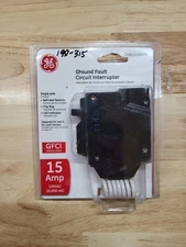 GE 15 Amp Single Pole Ground Fault Breaker with Self-Test GFCI THQL1115GFTP New