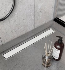 Linear Shower Drain 28 Inch Brushed Nickel Rectangular Floor Drain with Access