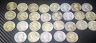 Washington Quarter Circulated 90% Silver 1936 - 1964. LOT Of 29