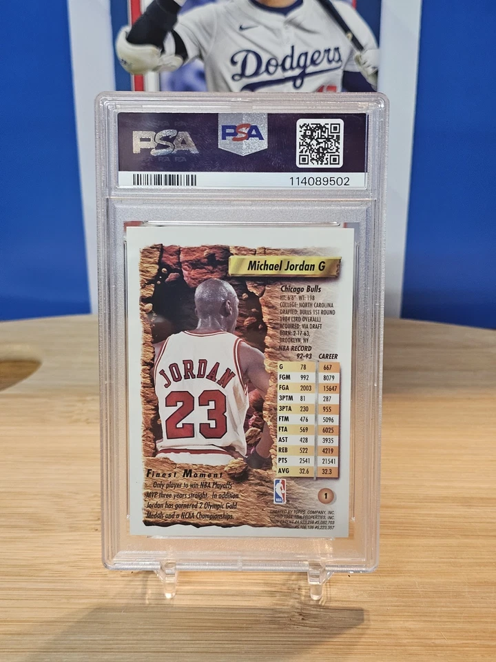 Michael Jordan 1993 Topps Finest # 1 PSA 8 Foto 2 de 2