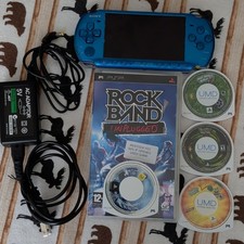 Sony PSP-3000 Blue Wi-Fi Handheld Console with AC Adapter, Battery, 4 Games