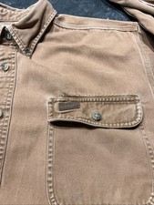 Vintage Carhartt Heavy Duty Light Brown Long Sleeve Button-Up Work Shirt L
