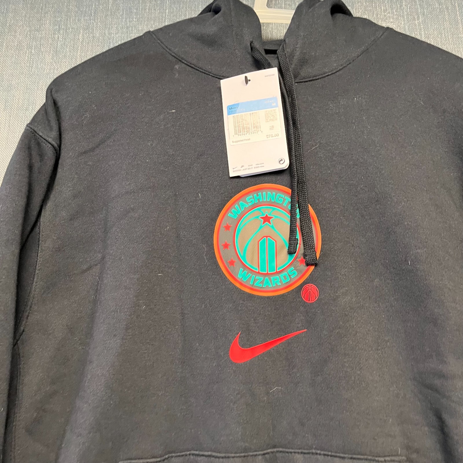 Nike Washington Wizards NBA Basketball Men's Hoodie Size M Black FB4845-010 thumbnail 2