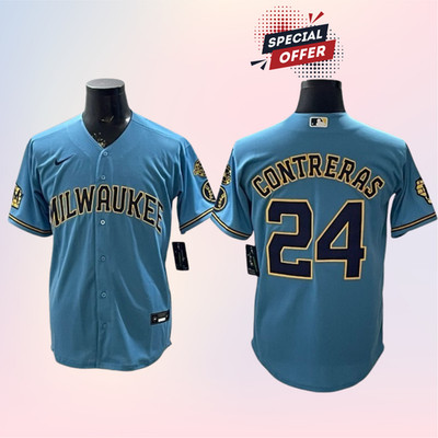 Women Brewers #24 William Contreras Blue City Connect Limited Jersey Stitched
