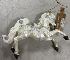 Roman Inc White Carousel Horse Ornament 2000 New With Tag