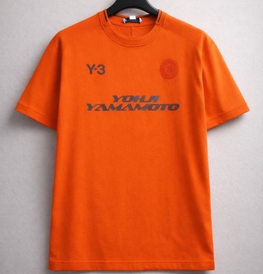 RARE Y-3 ADIDAS Yohji Yamamoto Football Logo T-Shirt Orange Gr. M TOP!