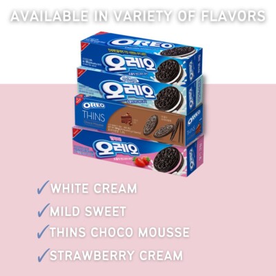 Oreo Thins Korea Chocolate Cream Imported Korean Oreo Cookies Sweet Snack