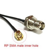 WIFI antenna adapter RP SMA male plug to TNC Female bulkhead RF cable RG174 20cm
