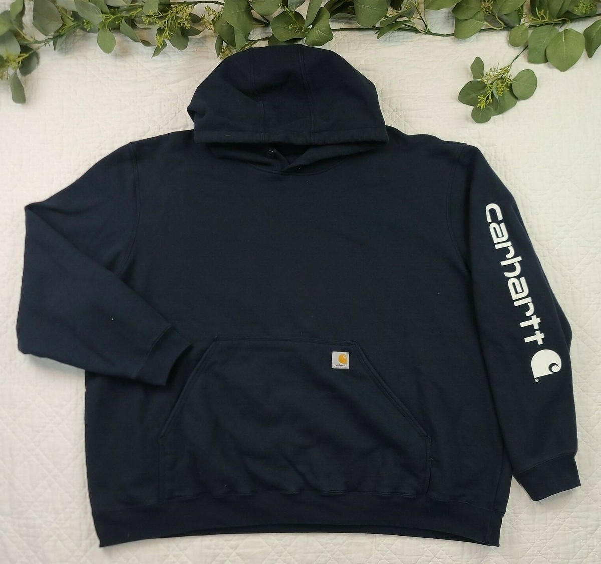 Carhartt Mens Blue Hoodie Size 4XL Original Fit