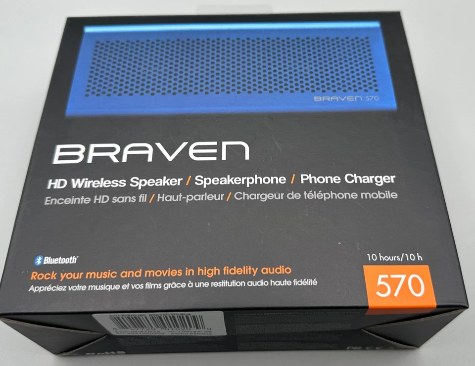 Braven Monaco Blue HD Wireless Bluetooth Speaker Speakerphone Phone Charger 570 - Image 4 of 4