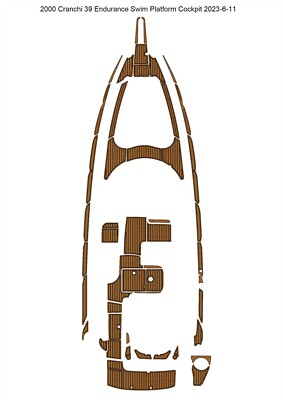 2000 Cranchi 39 Endurance Swim Platform Cockpit Pad Boat EVA Teak Deck Floor Mat