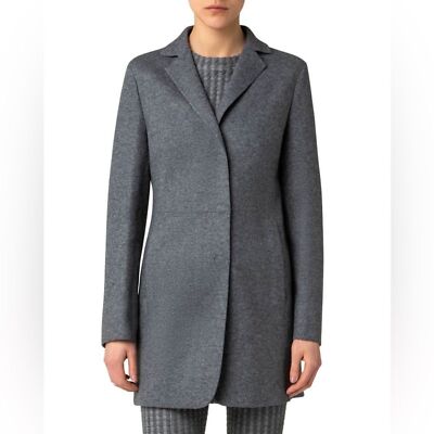 NWOT Akris Punto Felted Wool-Cashmere Coat Grey Size 2 $1690