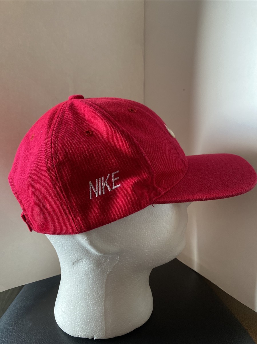 新品 90s NIKE RED SWOOSH 6-PANEL CAP Nike Vintage 90s Swoosh Logo Just do It Embroidered Snapback