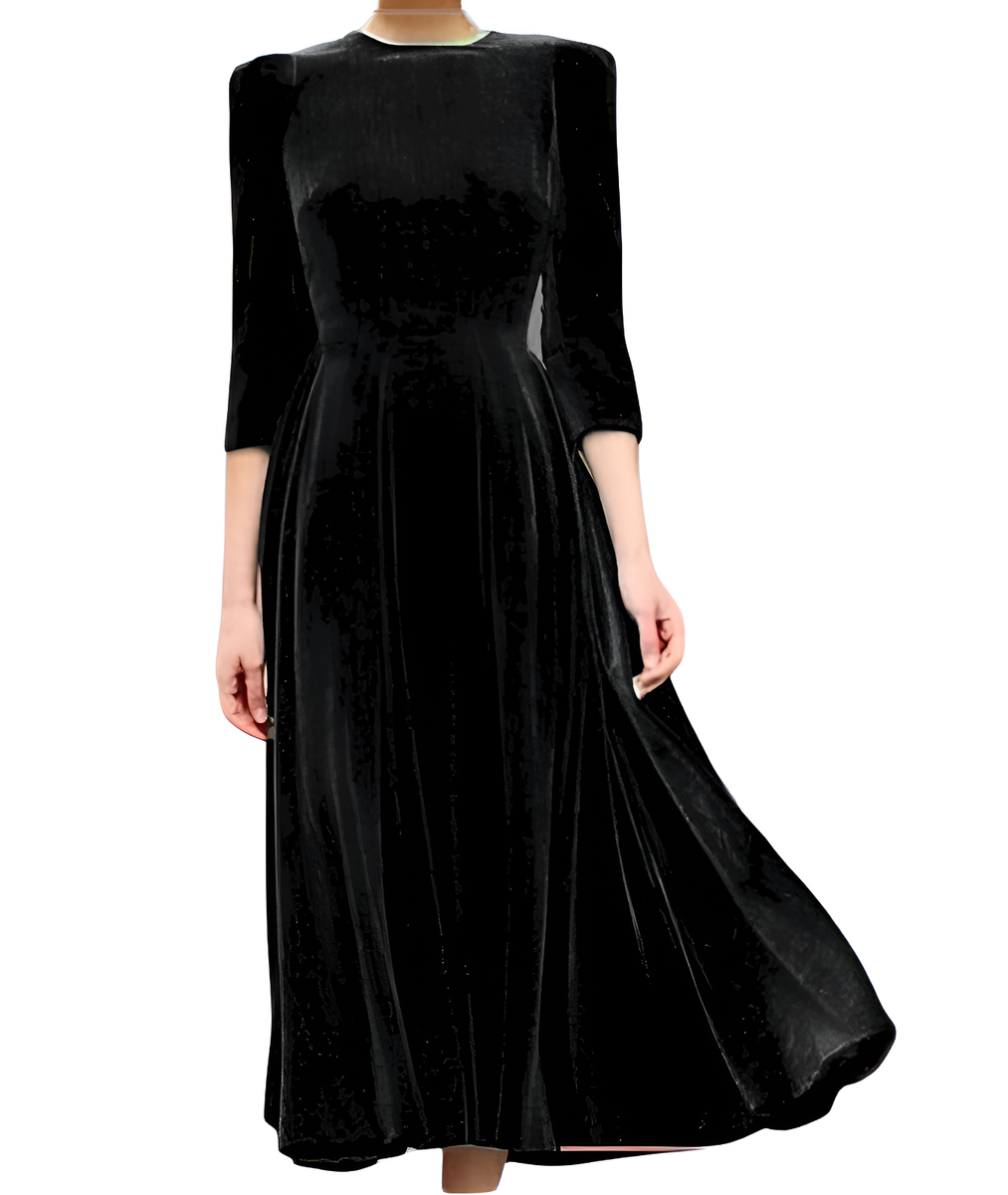 green emerald velvet dress Nmoder Midi Dresses for Women A-Line Fit and Flare Dress 3/4 Sleeve V Neck  Cocktail Wedding Guest Work Dress with Pockets at Amazon Women's Clothing  store main image 0