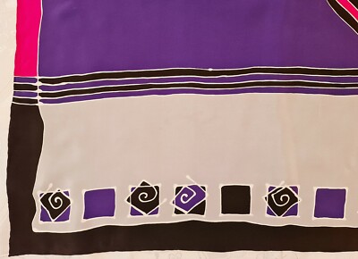 Foulard Carré En Soie Vintage KOARE – Danemark – Art Abstrait Géométrique