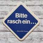Bitt rasch Glas Freude Zipfer Brauerei Bierdeckel Reklame Werbung Vintage Gastro