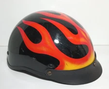 Vintage Rodia Flames Motorcycle Helmet DOT  XL
