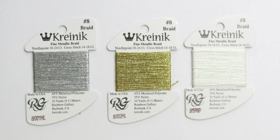 Kreinik Rainbow Gallery Tapestry Braid Metallic Thread Needlepoint Cross-stich - Image 2 of 2