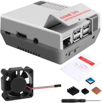 Geeekpi Case for Raspberry Pi 3B+, Pi Case with Fan, Retro Gaming Nes3Pi Case wi